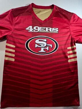 San Francisco 49ers NFL Flag Football reversible jersey v-neck Size Adult Medium